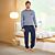 ARTIME Herren-Pyjama, zweiteilig, mit Brusttasche