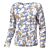 Bedruckte Langarm-Bluse mit U-Boot Ausschnitt