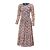 Midi Kleid, langarm, mit Blümchen-Print
