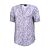 Kurzarmbluse, romantischer Print, oversized