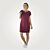 Damen Leinenkleid mit geschlitztem Rundhals