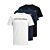 JACK&JONES 3er Pack Herren T-Shirts, blau + weiss + schwarz