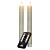 Bougies à tige, set de 2, cire véritable, rechargeable, ivoire