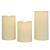 Set de 3 bougies, cire véritable, flamme LED, ivoire