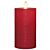 Bougie ronde en cire véritable, rouge, avec flamme mobile