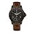 Trauffer montre pour hommes avec verre saphir, bracelet en cuir PU brun