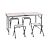 Set de table de camping pliante, réglable en hauteur, avec 4 chaises pliantes