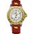 Trauffer Damenarmbanduhr, rotes PU-Lederband, Swiss Made