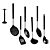 Set d'ustensiles de cuisine, 7 pièces avec support