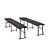 Set de 2 bancs pliants en synthétique, transportables