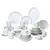 Geschirr-Set Porzellan «Bianco», 56-teilig, 6 Personen, schlichtes Design