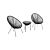 Set de jardin «Egg» 3 pièces, noir