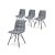 Set de Chaises «Lena», 4 pièces, gris