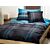 Linge de lit en satin élégant, turquoise-noir
